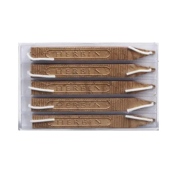 Lot de 5 bâtons de cire à mèche dorée