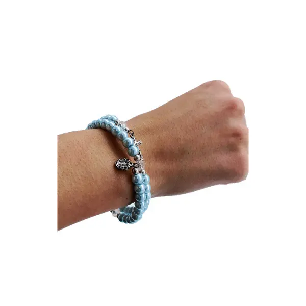 Bracelet chapelet bleu