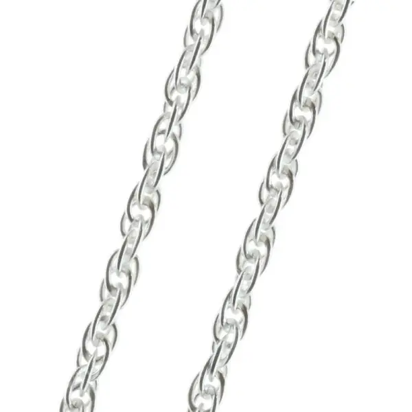 Sterling Silver double forçat Chain necklace 60cm
