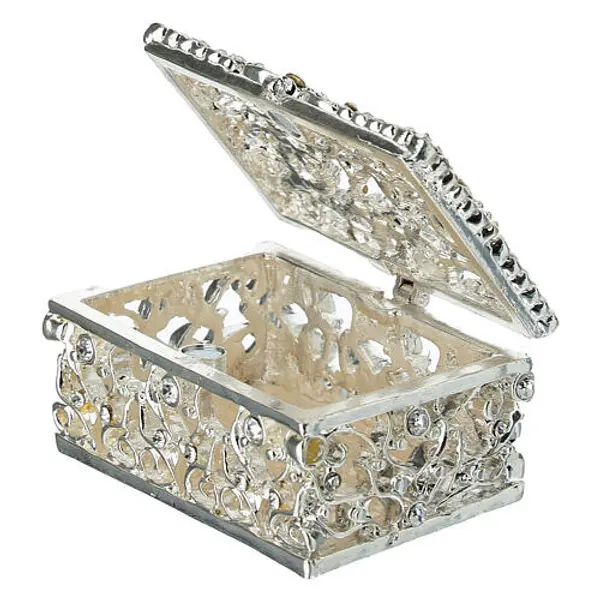 Écrin à chapelet rectangulaire en métal 3x5x7 cm