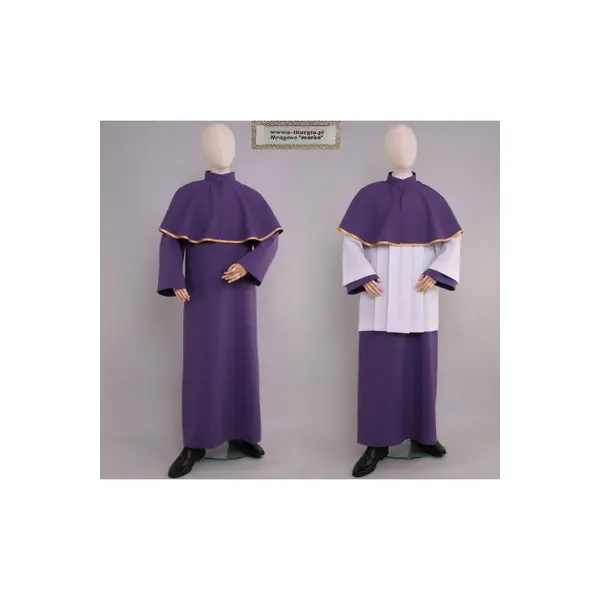 Aube violette pour lecteurs et servants d’autel avec col AM/fio + surplis