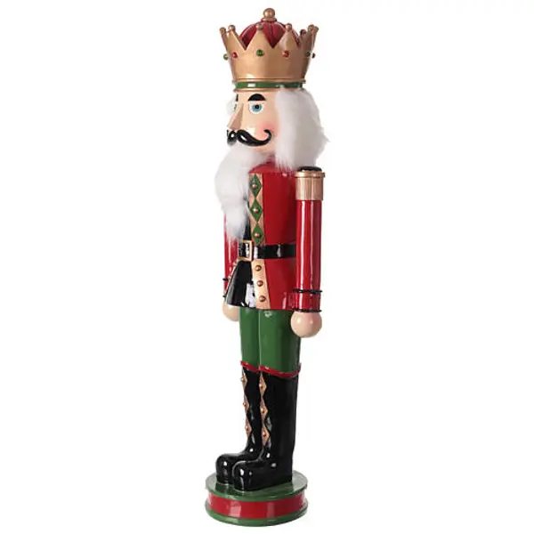 Roi casse-noisette rouge et vert 95 cm résine