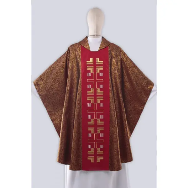 Chasuble rouge et or brodée H7/c