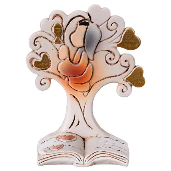 Arbre-livre avec fille 7 cm résine
