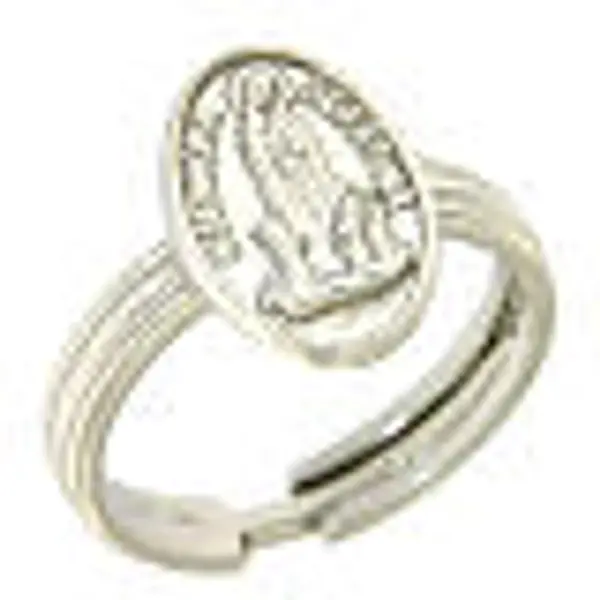 Bague argent 800 rhodiée Notre Dame de Fatima