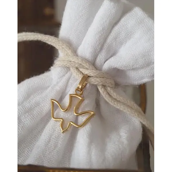 Pendentif Colombe ajourée en laiton