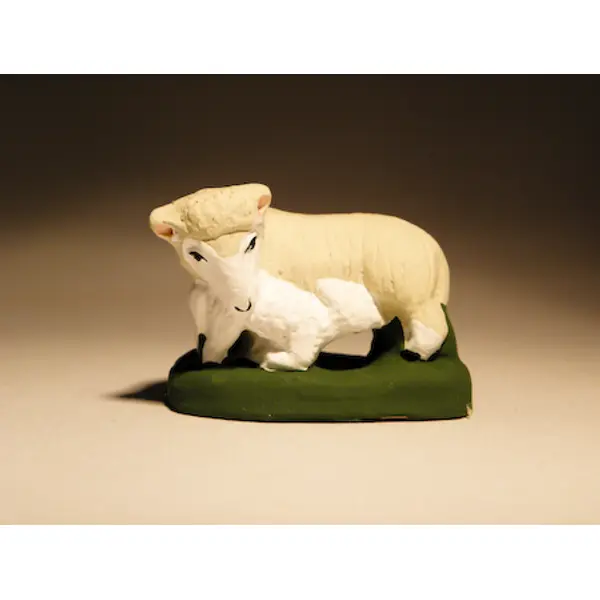 Brebis à l'agneau Blanche 7 cm