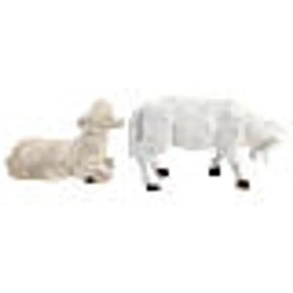 Set moutons avec bouc 6 pcs crèche 15 cm