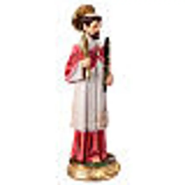 Statuette Saint Raymond 20 cm résine base dorée peinte main