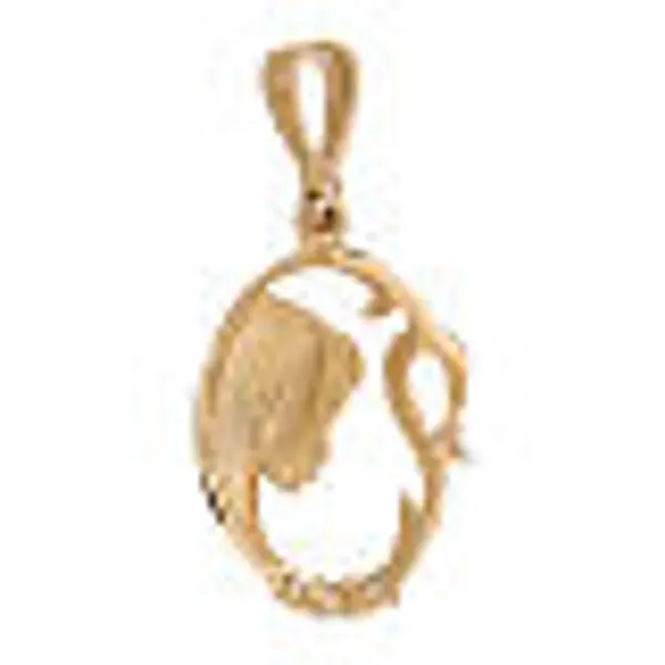 Pendentif or jaune 750/00 strass Vierge branches 1,1 gr