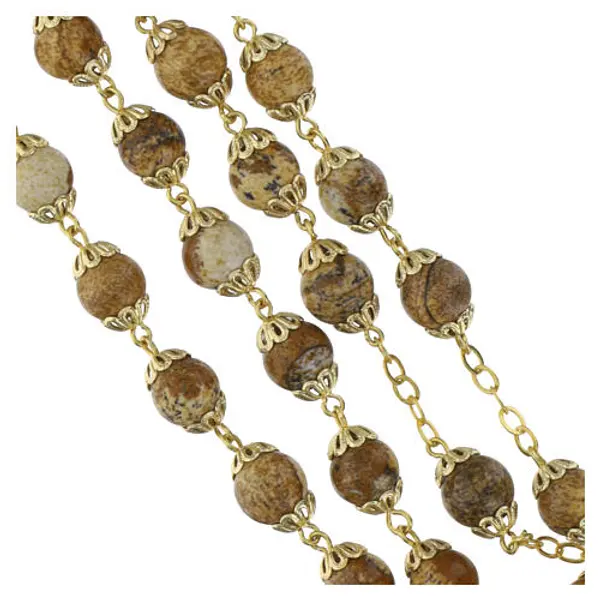 Chapelet Ghirelli Vierge Miraculeuse en jaspe 8 mm