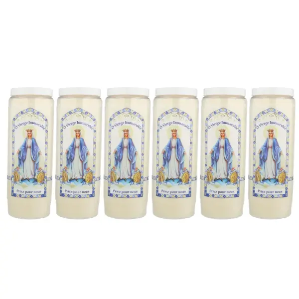 Set of 6 Novena Candles of Our Lady of Grace 17,5cm