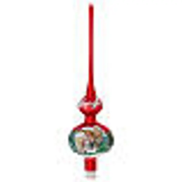 Cimier de sapin verre rouge découpage bonhomme de neige