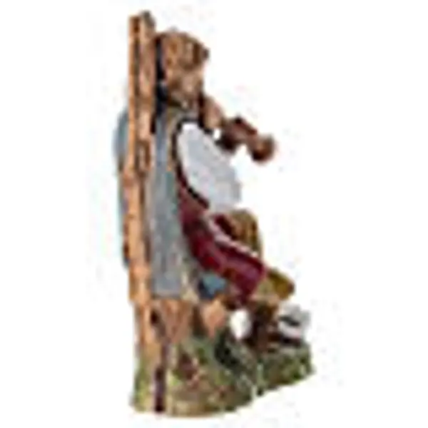 Joueur de flûte assis crèche Moranduzzo 10 cm
