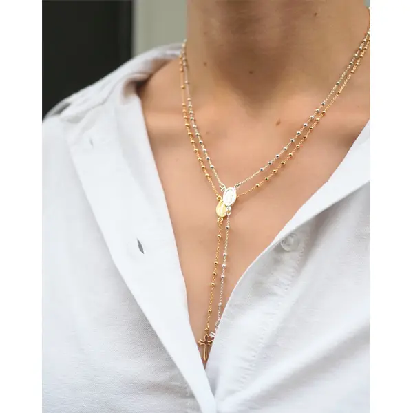 Collier chapelet Médaille Miraculeuse | Plaqué or - argent