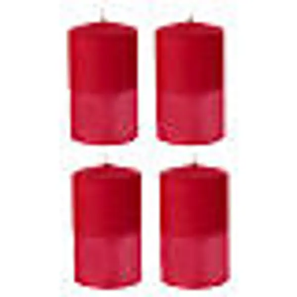 Lot de 2 bougies cylindriques rouges 100x60 mm