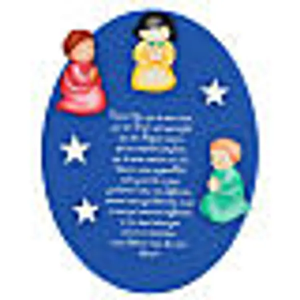 Décoration murale bleue Notre Père FRA 30x25 cm