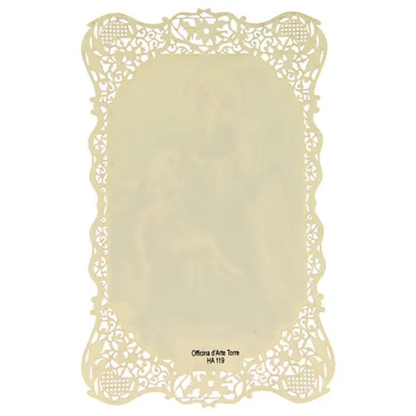 Image pieuse de Saint Blaise décorée de dentelle 11x7 cm