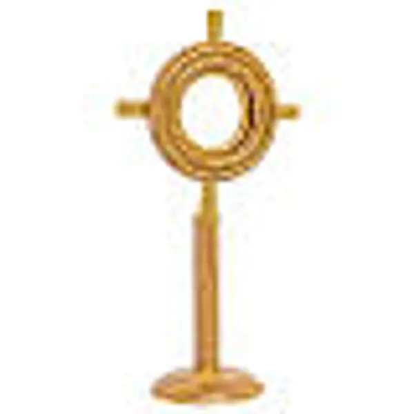 Ostensoir 35 cm bois olivier finition or 24K