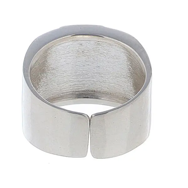 Anneau épiscopal argent 925 Chi-Rho alpha oméga
