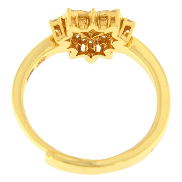 Bague dorée coeur zircons blancs argent 925 Benedictus