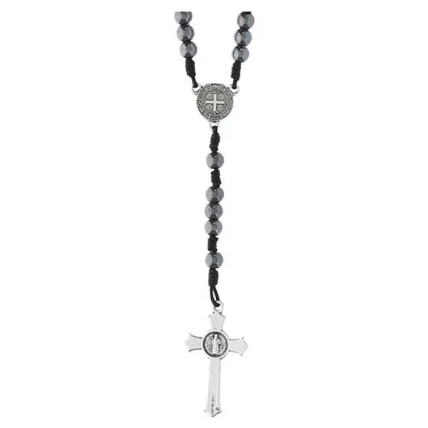 Chapelet hématite grains 4 mm avec fermoir