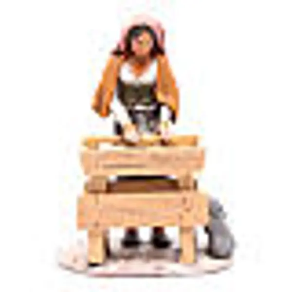 Femme qui pétrit en terre cuite crèche Deruta 30 cm