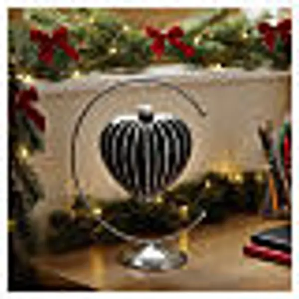 Coeur en verre noir rayures argent 100 mm