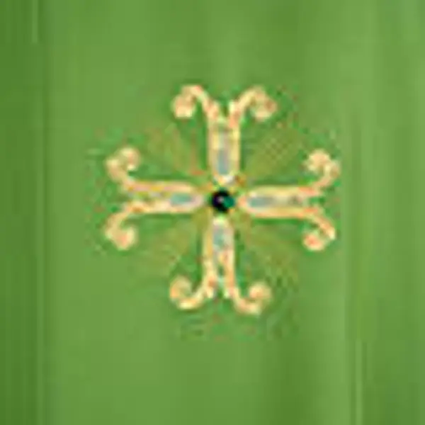 Chasuble liturgique 3 croix et perles verre