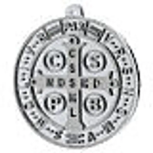 Bas-relief médaille Saint Benoît en résine diam. 14 cm