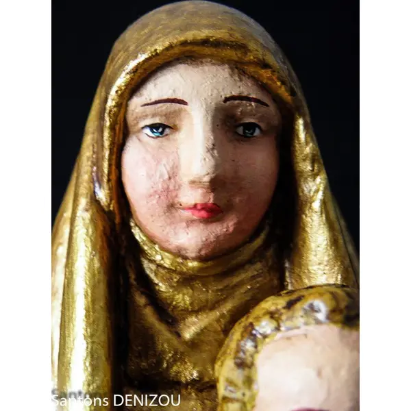 Statue de Vierge dorée en plâtre