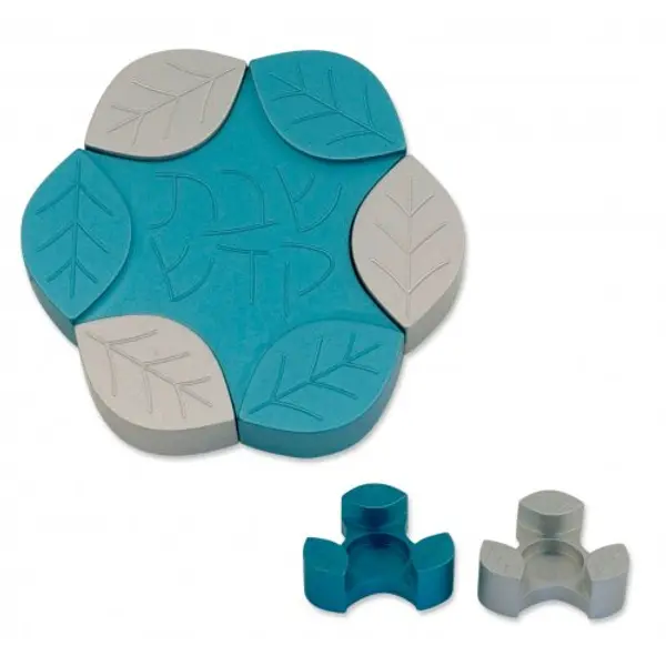 Bougeoirs de voyage en aluminium anodisé Avner Agayof, collection Leaf - Bleu sarcelle