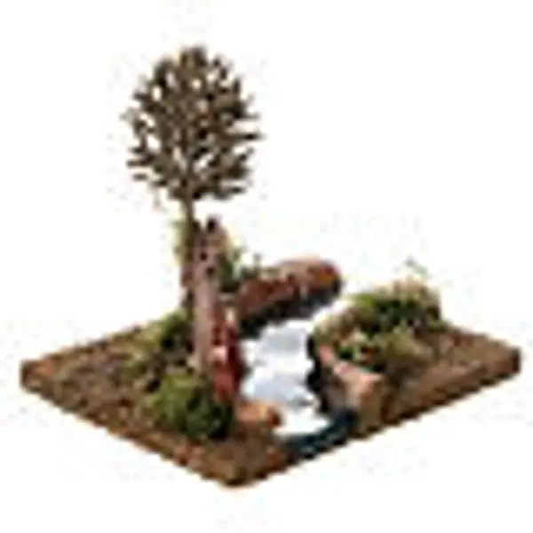 Courbe rivière et arbre crèche 8 cm 15x15x15 cm