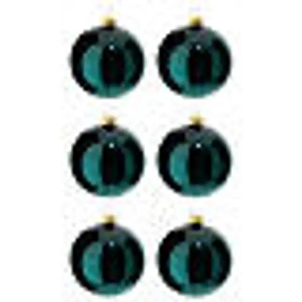 Boîte 6 boules de Noël verre soufflé vert brillant 80 mm