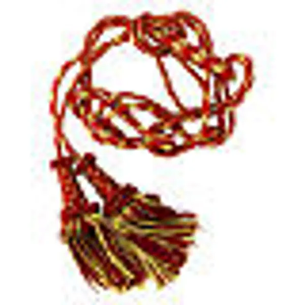 Cordon sacerdotal d'aube rouge et or gland bois cannetille de luxe