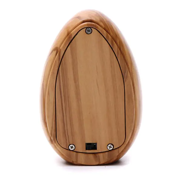 Photophore en bois d'olivier Vierge Miraculeuse avec led 10x7 cm