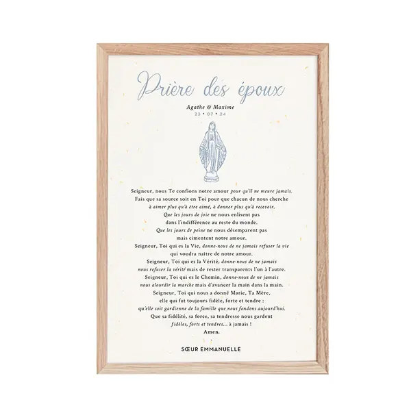 Affiche Prière des Époux personnalisable