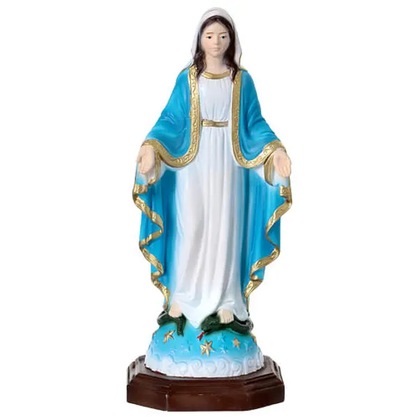 Statue Vierge Miraculeuse résine 15 colorée détails or