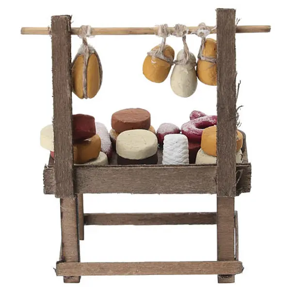 Étal charcuterie et fromage 10x6x4 cm crèche 12 cm