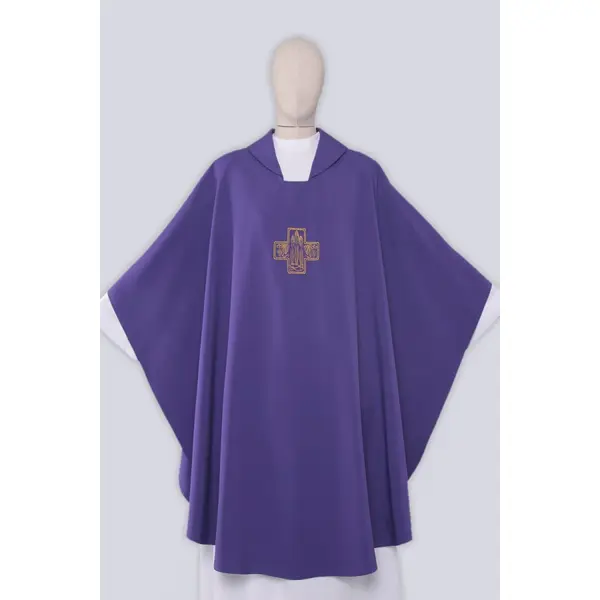 Chasuble violette avec broderie Gh21/f