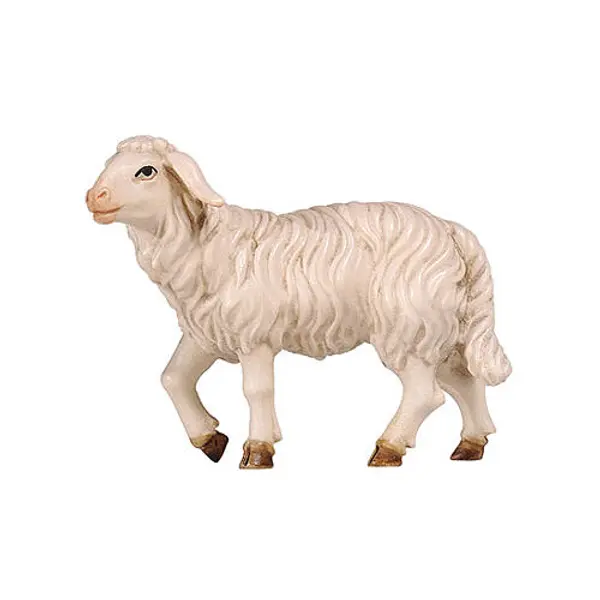 Mouton tête haute 9,5 cm crèche Mahlknecht Val Gardena figurine bois peint