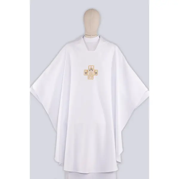 Chasuble solennelle blanche brodée Gh21/b