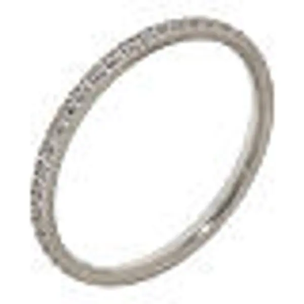 Bague alliance cristaux blancs en acier anallergique