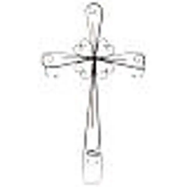 Crucifix à suspendre métal décoration 3 photophores verre 75x45 cm