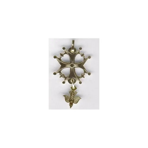Croix huguenote plaqué or 21 mm
