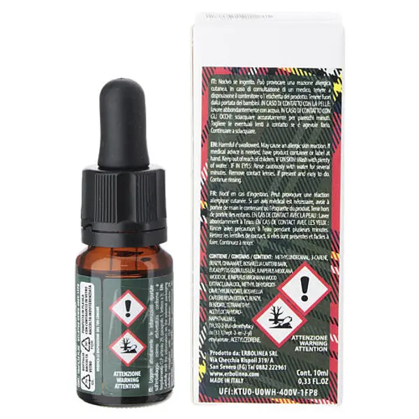 Huile essentielle aromatique avec compte‑gouttes Winter Fragrance « Forêt Enneigée » Erbolinea 10 ml