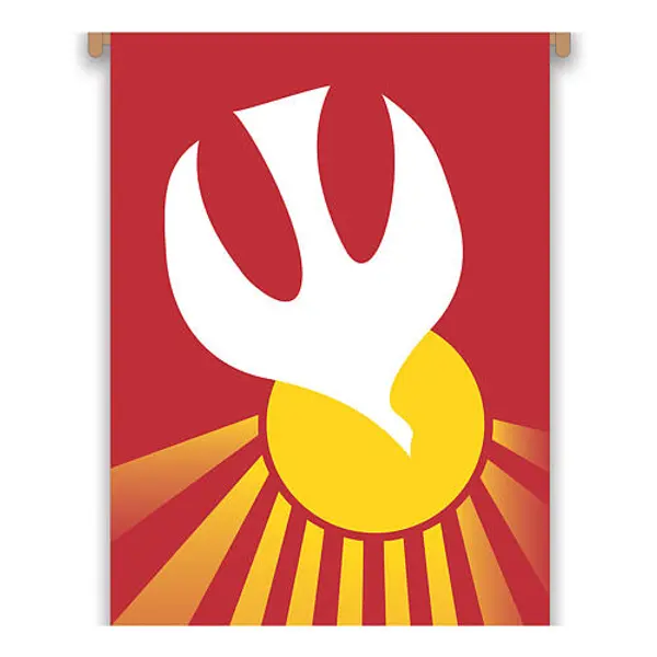 Bannière Slabbinck rouge et jaune Saint-Esprit 300x100 cm
