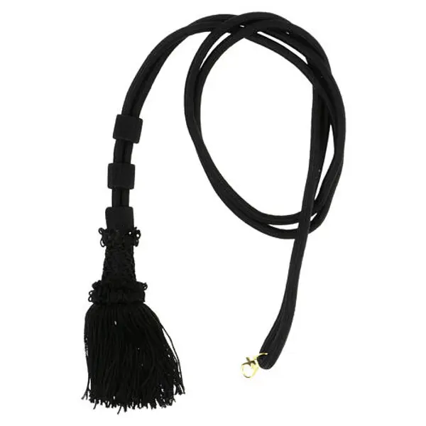 Cordon uni noir pour croix pectorale frange chaînette