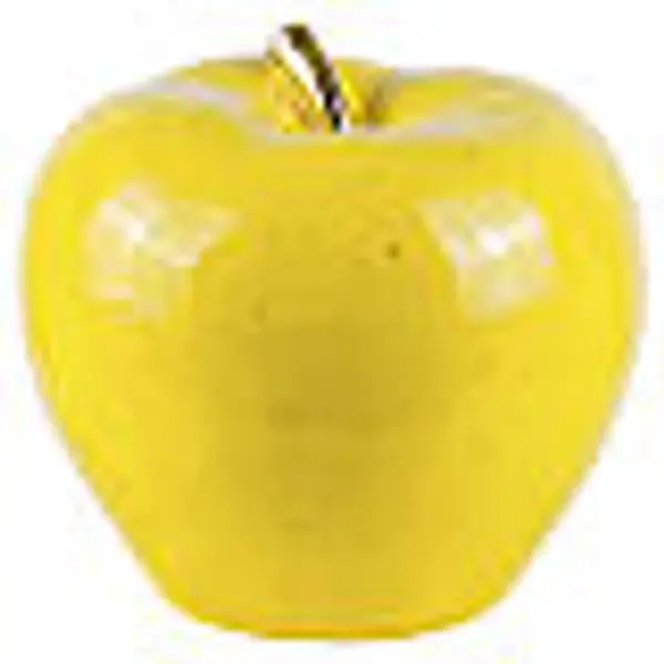 Urne cinéraire pomme jaune en céramique artistique