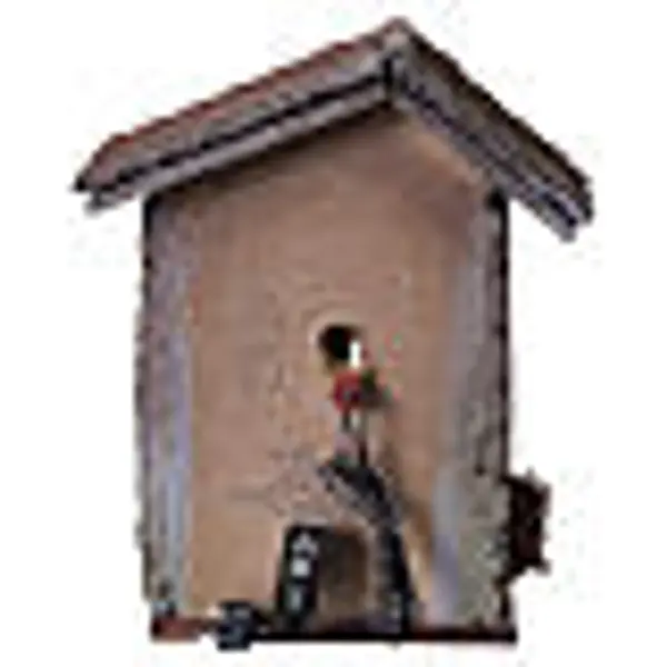 Maison en résine avec entrée en arc éclairée 15x10x5 cm pour crèche 6 cm